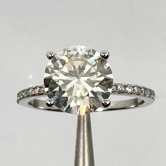 Moissanite Diamond Engagement Ring 2 Ct Brilliant 18K Finish GRA Size 6 - Picture 10 of 12